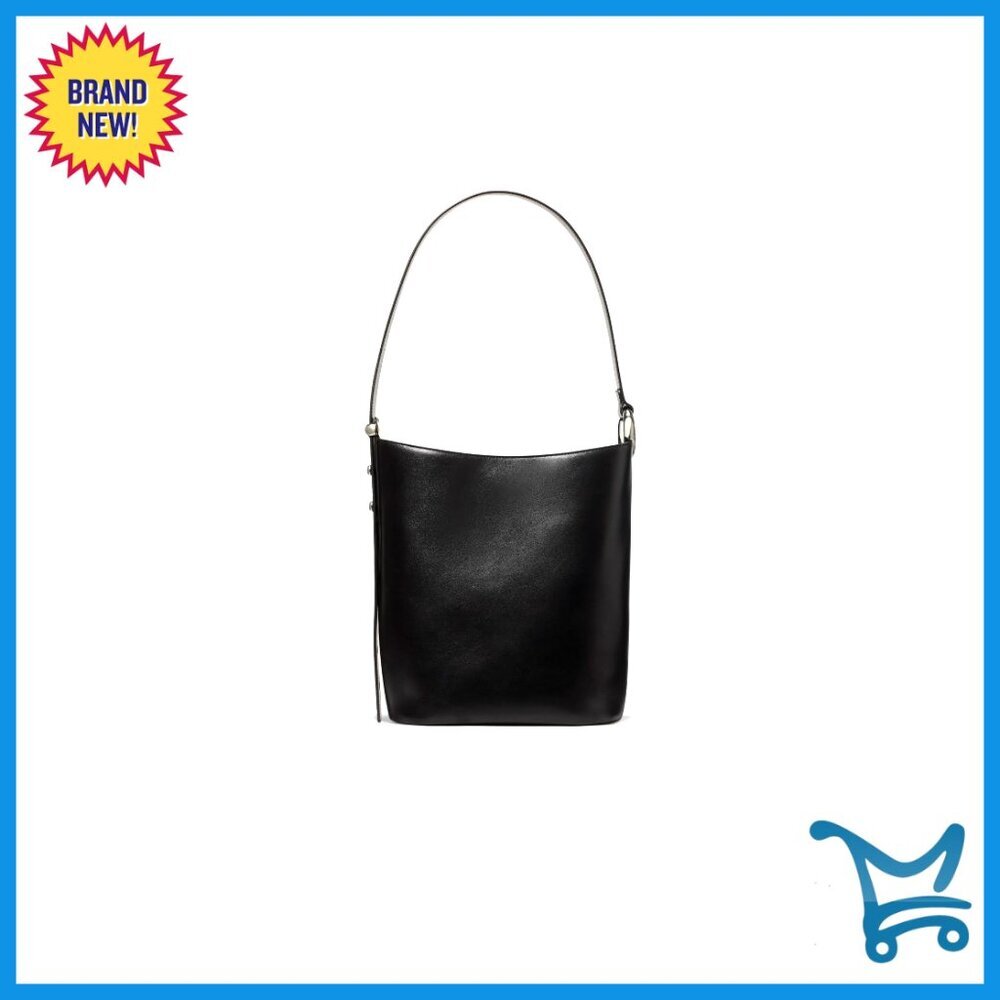 Fine Grain Leather Bucket Bag Adjustable Strap Crossbody Shoulder